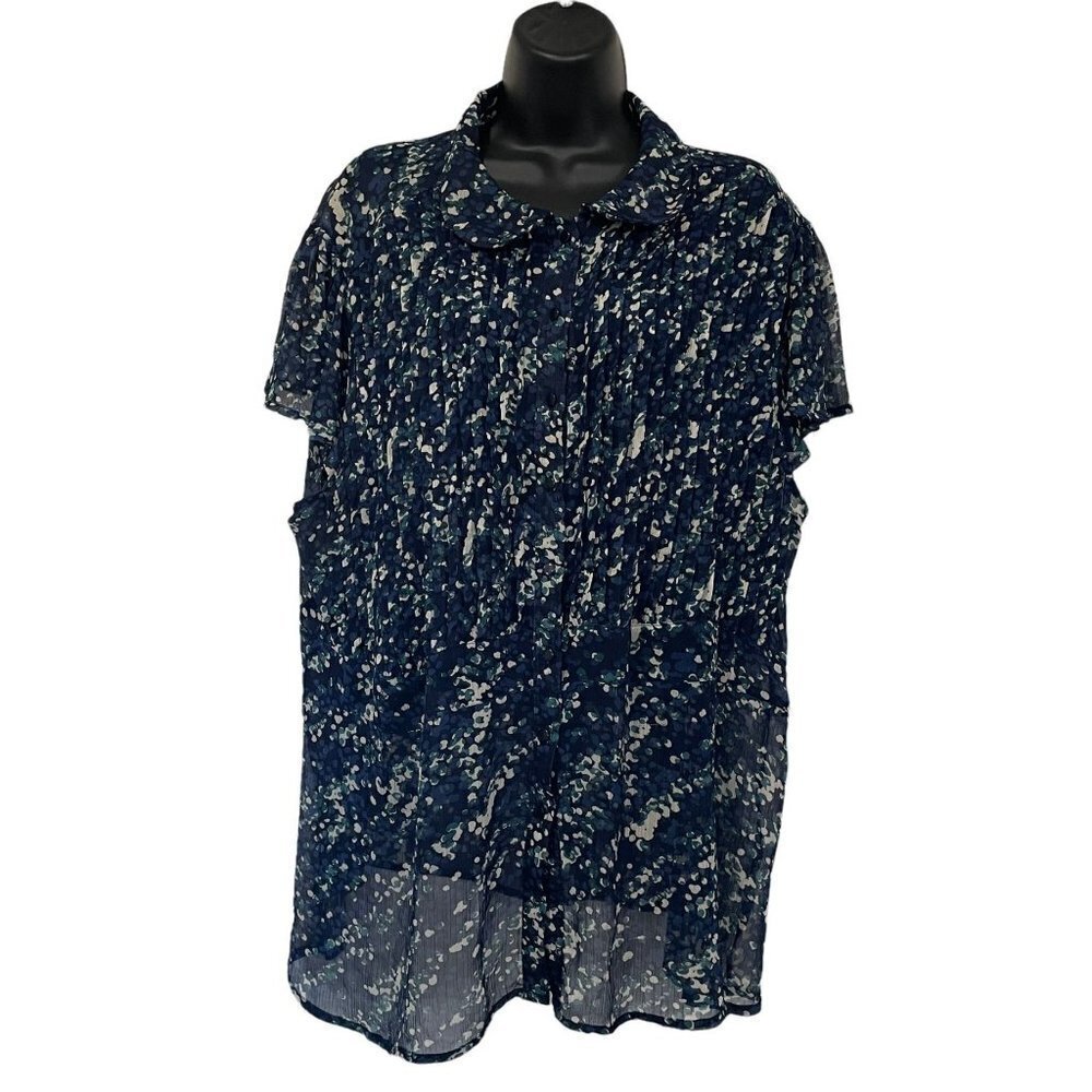 Apt 9 Woman Blouse Tunic Babydoll Top Blue Green‎ Tan Plus Size 3X